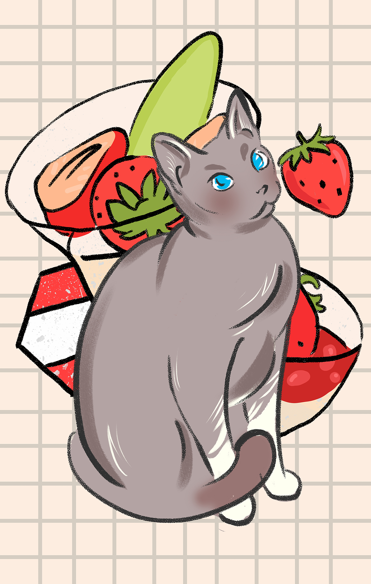猫咪2（图ZMjEyMzIwODY0） - 艺术插画 - 站酷设计师一只蜜桃原创素材 - 站酷ZCOOL