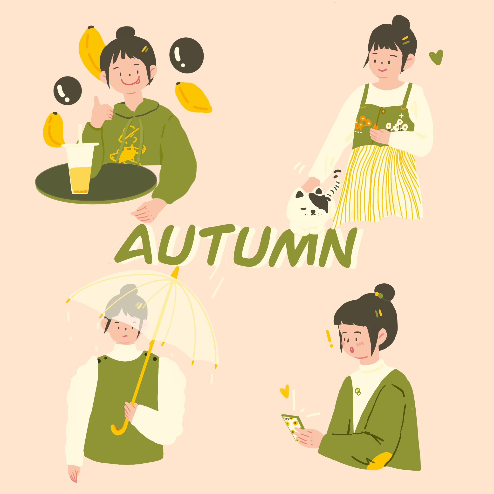 autumn系列小人|插画|插画习作|甛不是甜 - 原创作品 - 站酷 (zcool)