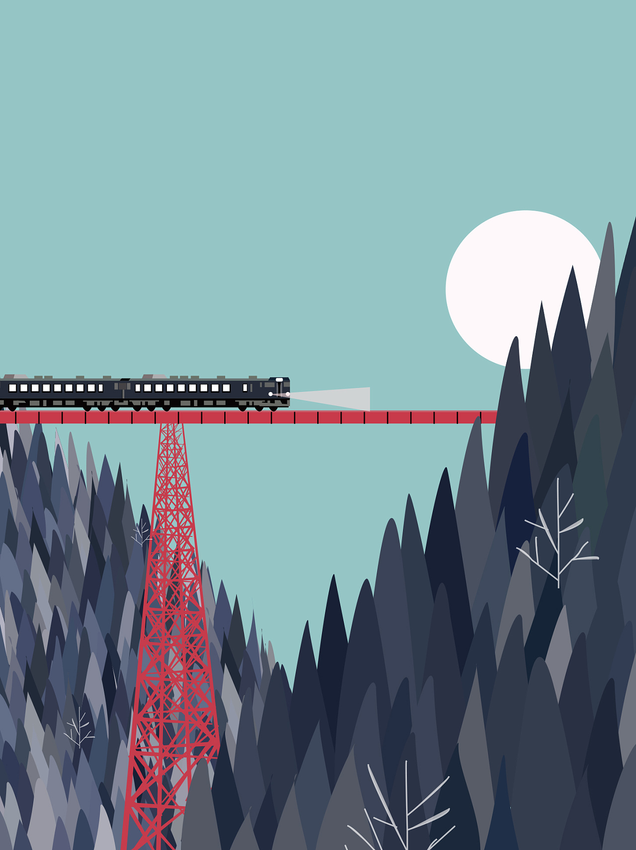 ai练习风景插画作品