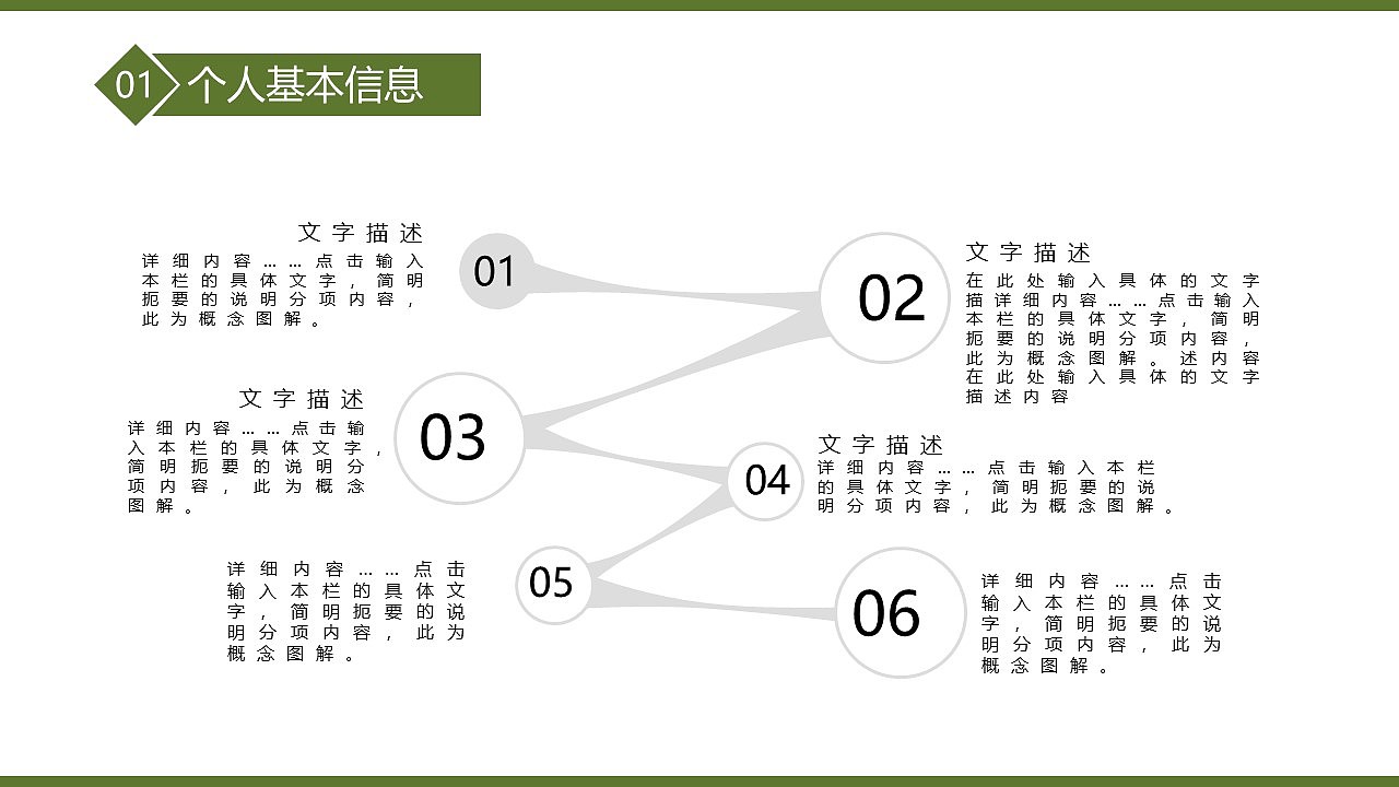 绿色植物简洁清新岗位竞聘PPT模板