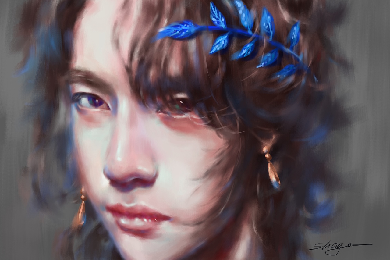 手绘练习王一博蓝忘机古风水彩人物听雪楼水彩插画画集招摇画集水彩