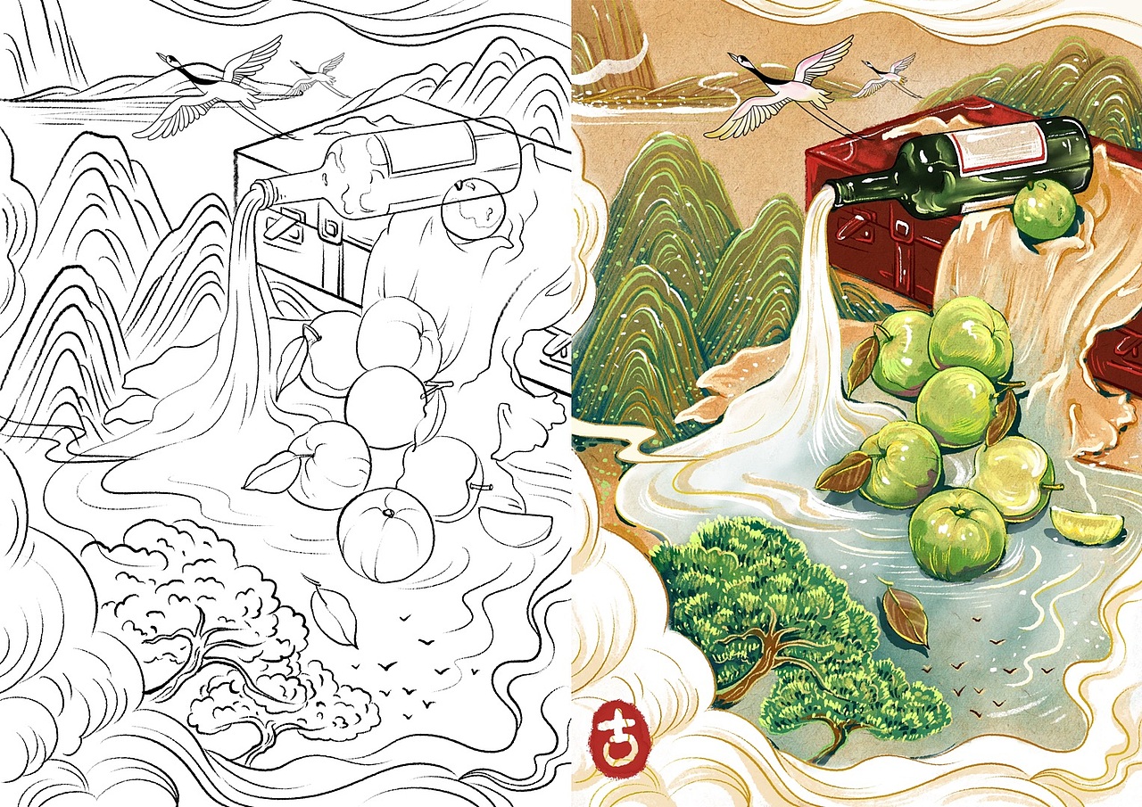 iPad 国风绘画 带步骤图🎨