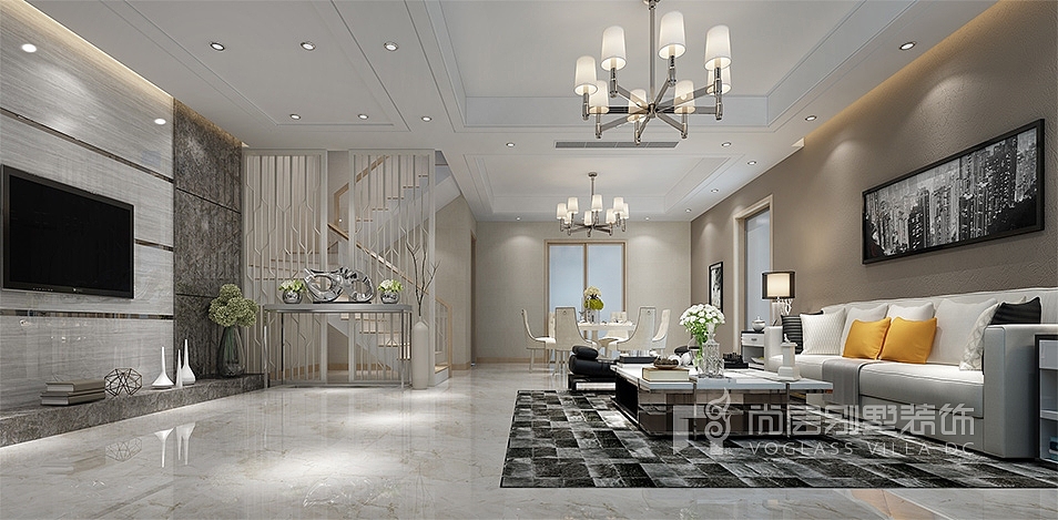 御江山现代风格300平米装修效果图