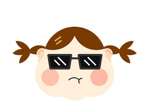 甩墨镜的小女孩