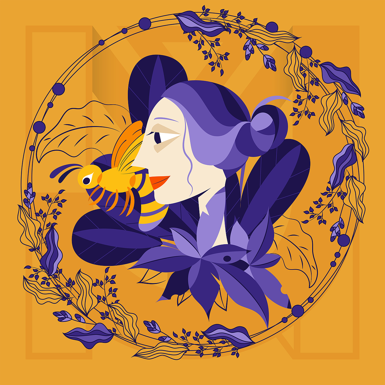 复古人像矢量插画练习（图ZMjA4MzQ5NzMy） - 创作习作 - 站酷设计师丁小渔原创素材 - 站酷ZCOOL