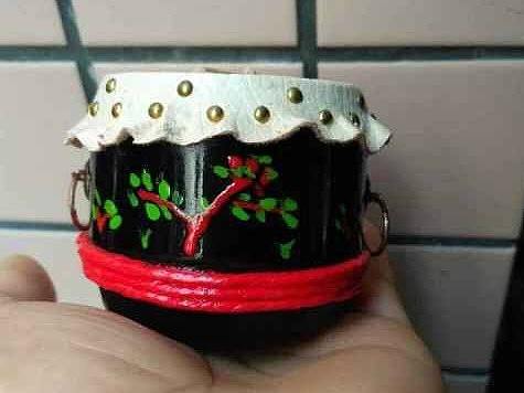 岭南广东狮鼓龙舟鼓模型微型鼓仔