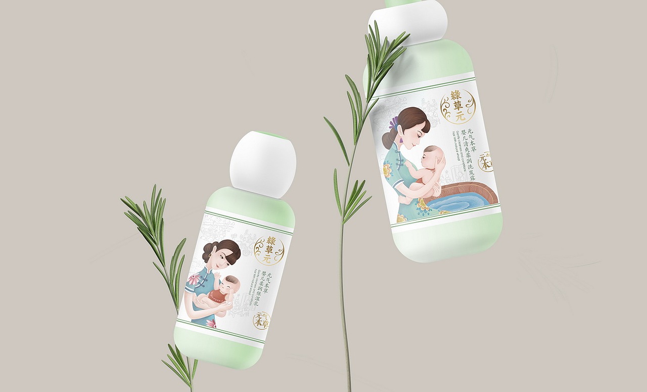 绿草元-婴儿护理系列（图ZMTA2NzA4NjA0） - 包装 - 站酷设计师DY_在路上原创素材 - 站酷ZCOOL