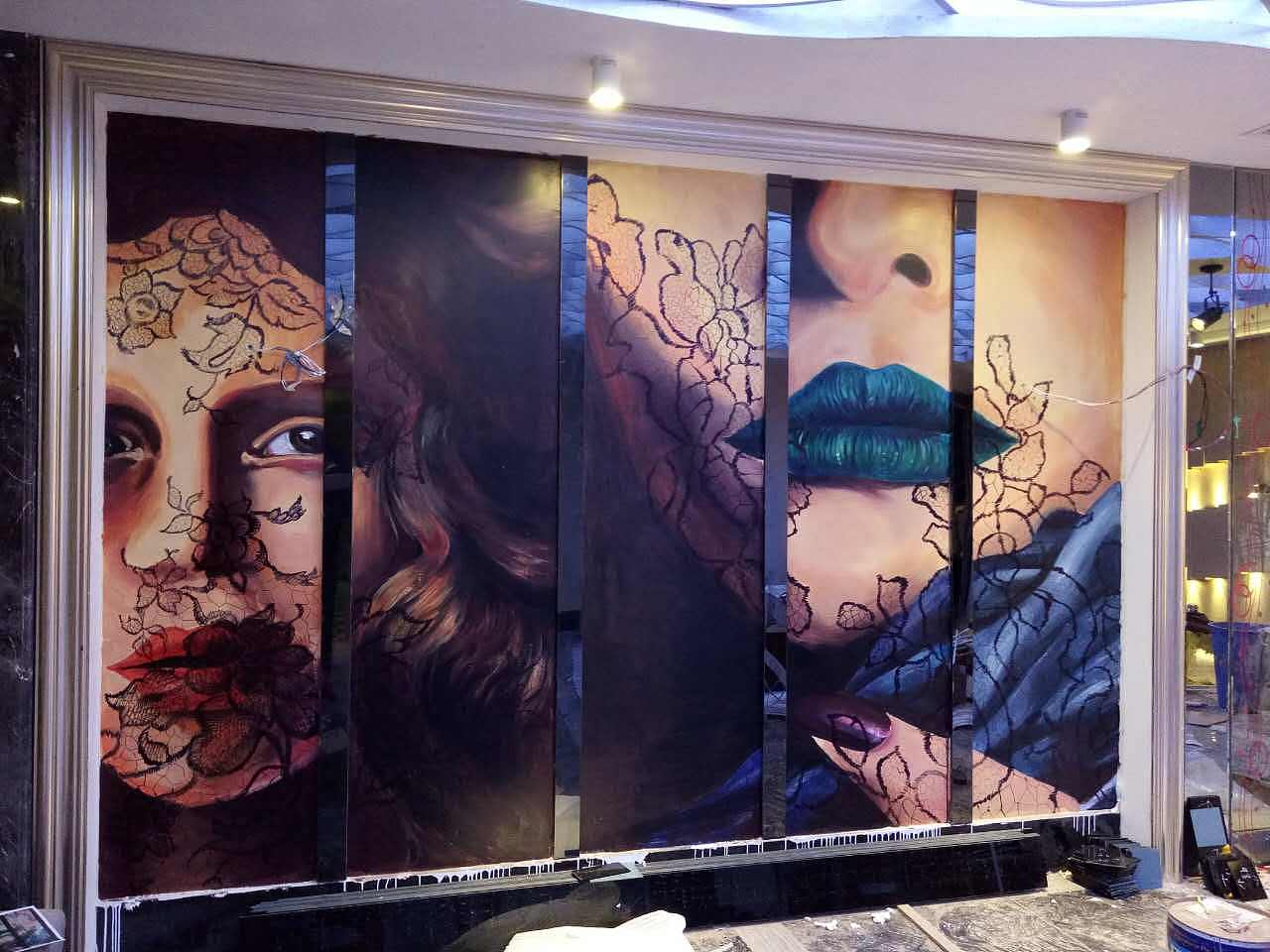 新世纪主题ktv主题房手绘墙