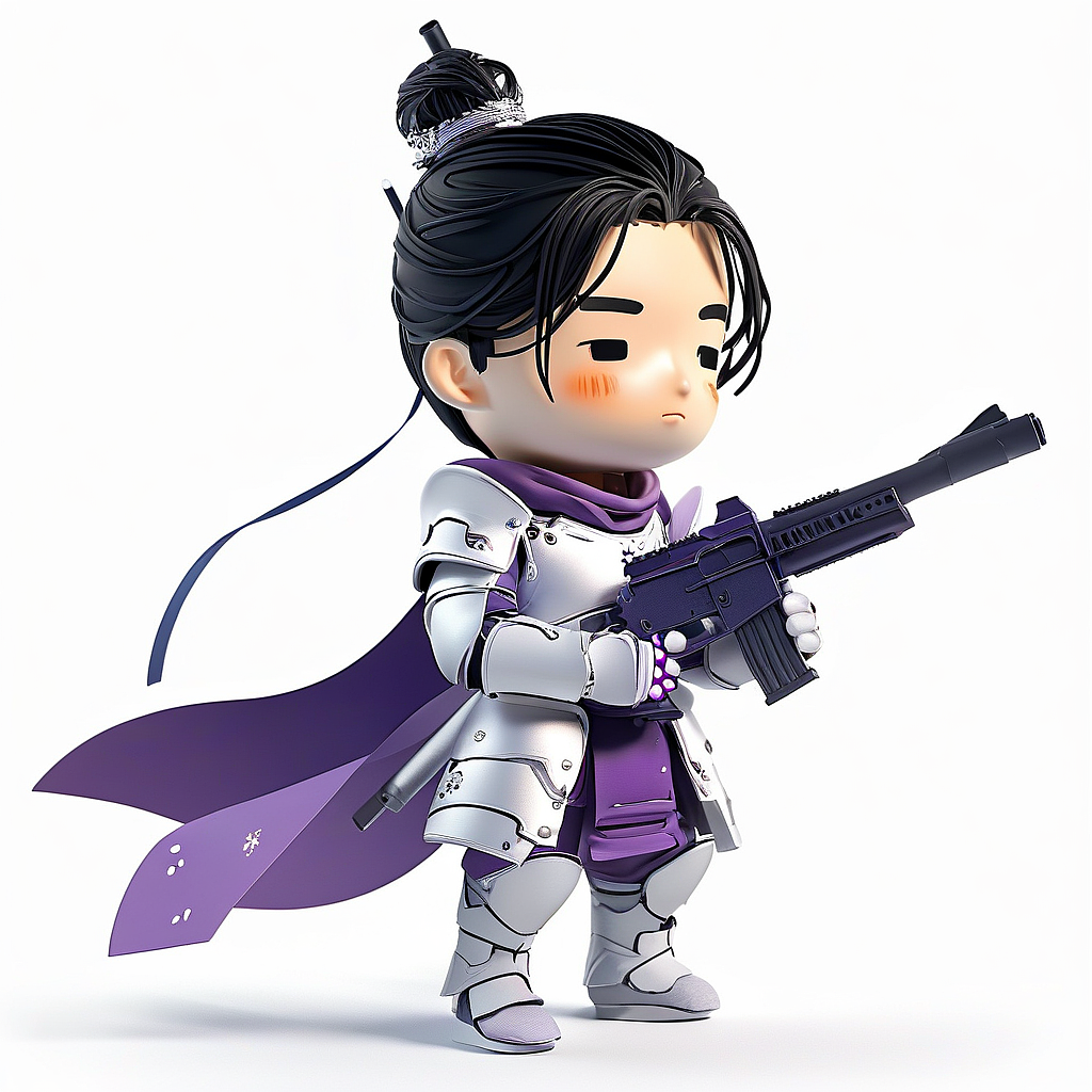 一组平面美男插画人物角色形象设计aigc