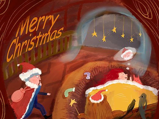 原创儿童插画-Merry Christmas