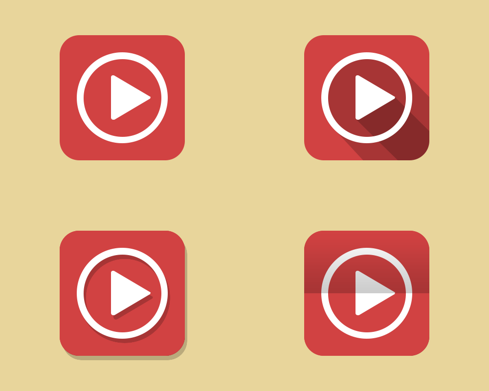 扁平化图标的各种阴影