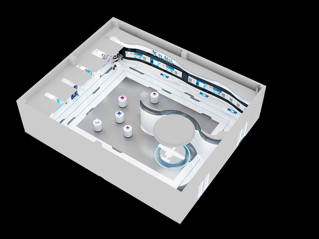 航空无人机飞机科技现代展厅效果图（图ZMjE0MDI5NzA0） - 其他三维 - 站酷设计师3D设计联系我原创素材 - 站酷ZCOOL