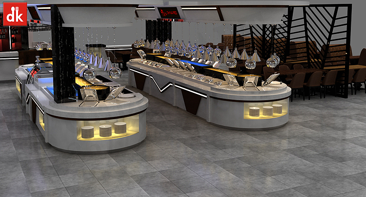 深圳迪克自助餐台餐厅设备厂家直销 自助餐厅设计配套