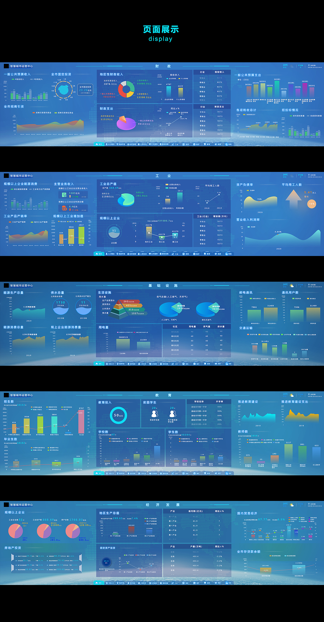 可视化大屏设计-大数据综治中心平台|ui|软件界面|与泠_原创作品-站酷