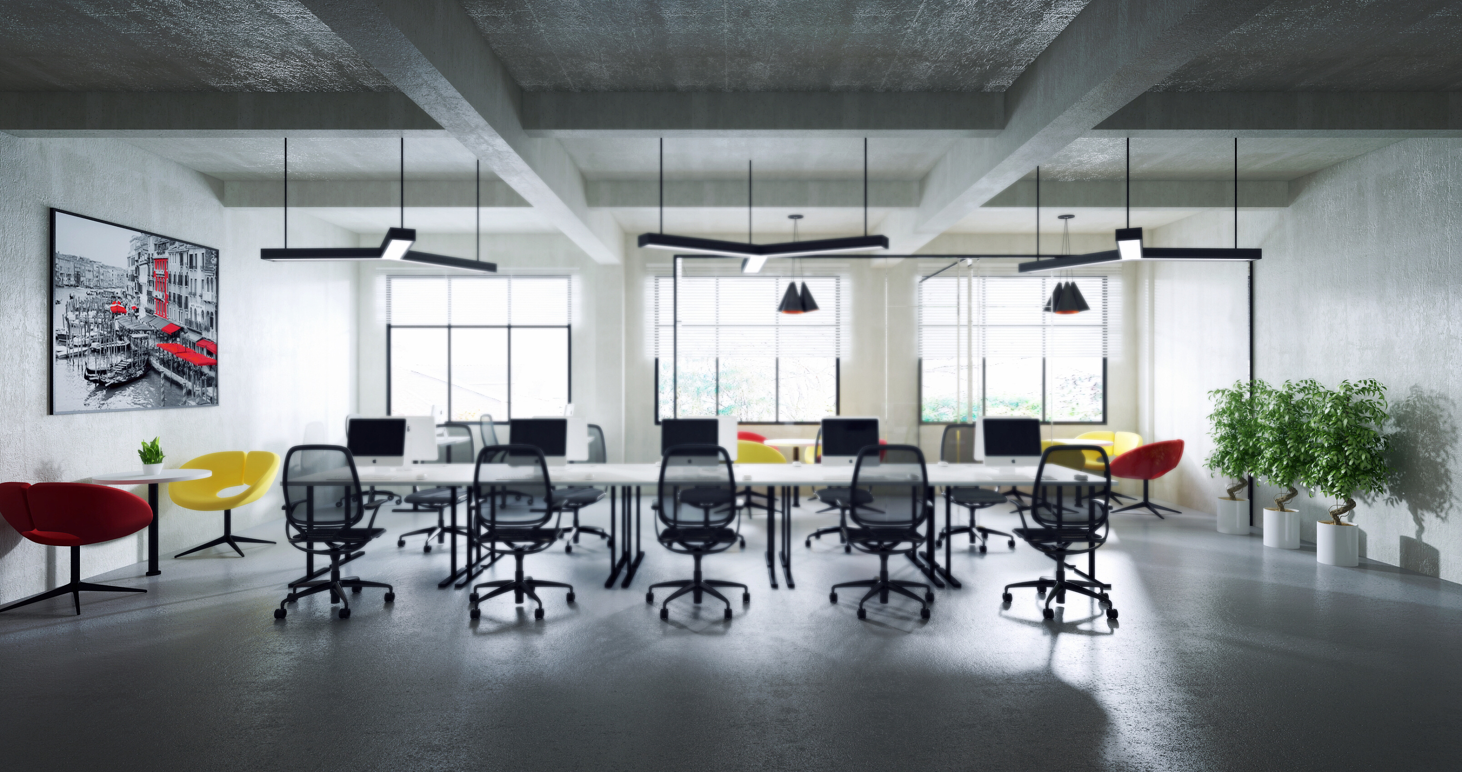 一套工业风格办公室.