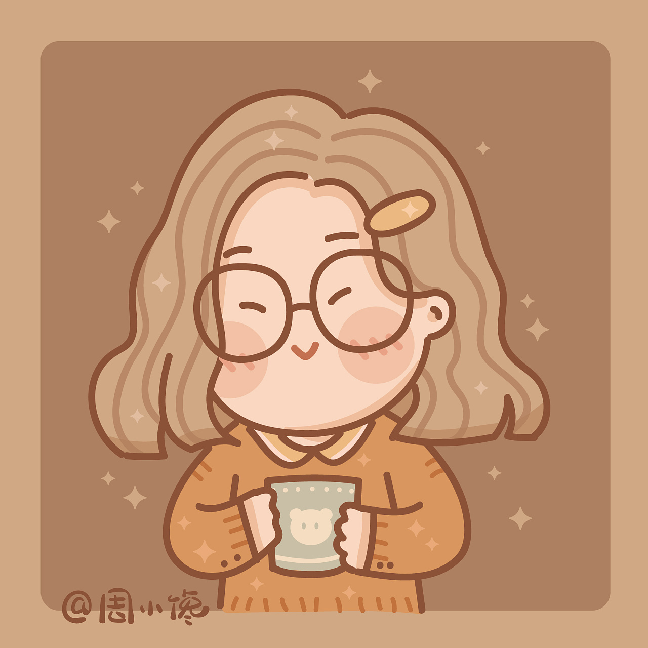 栗子味的简笔画卡通头像.