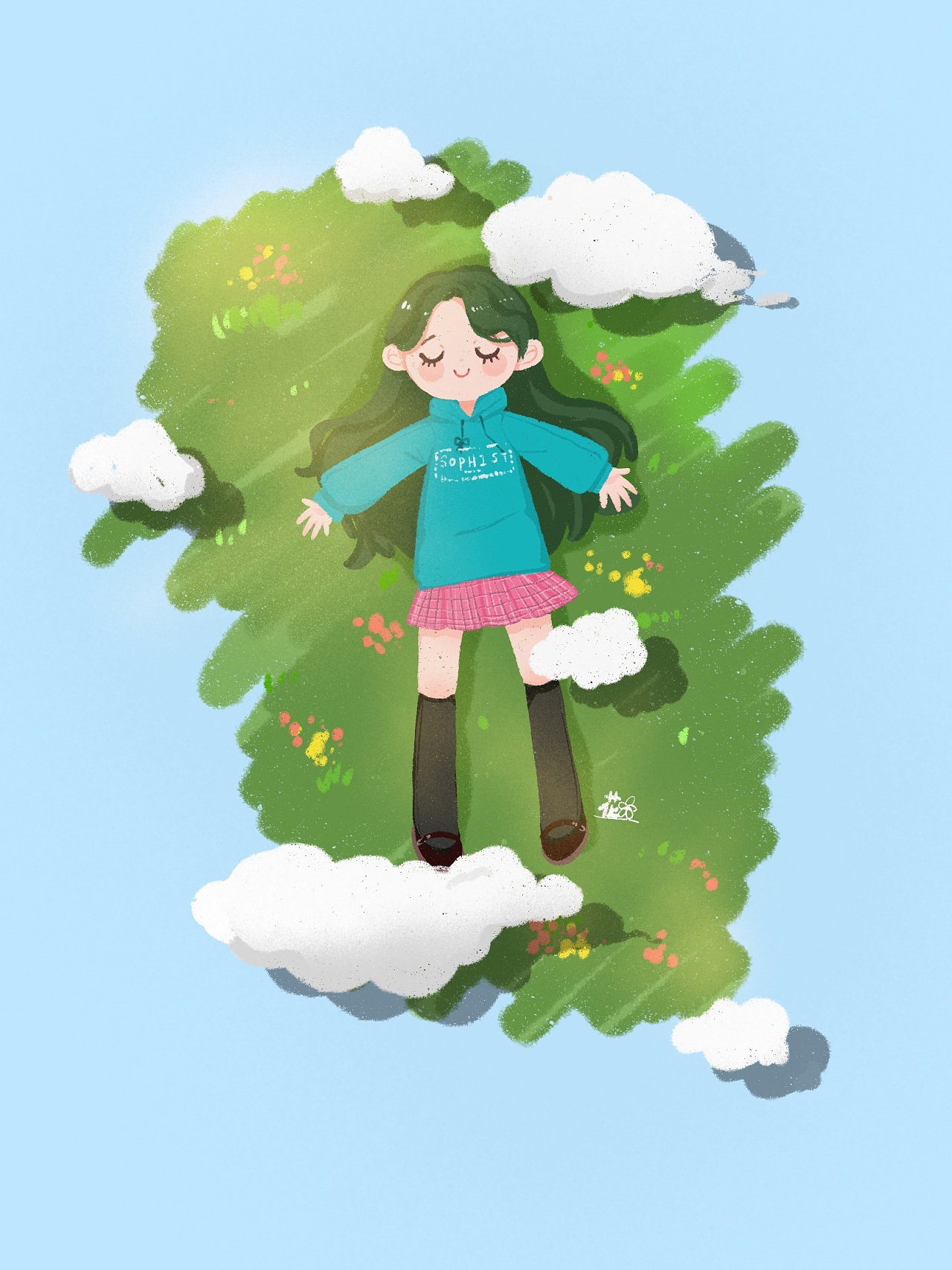 今天阳光真的很棒,想和朋友一块躺在学校的草坪上睡一觉,就是不知道