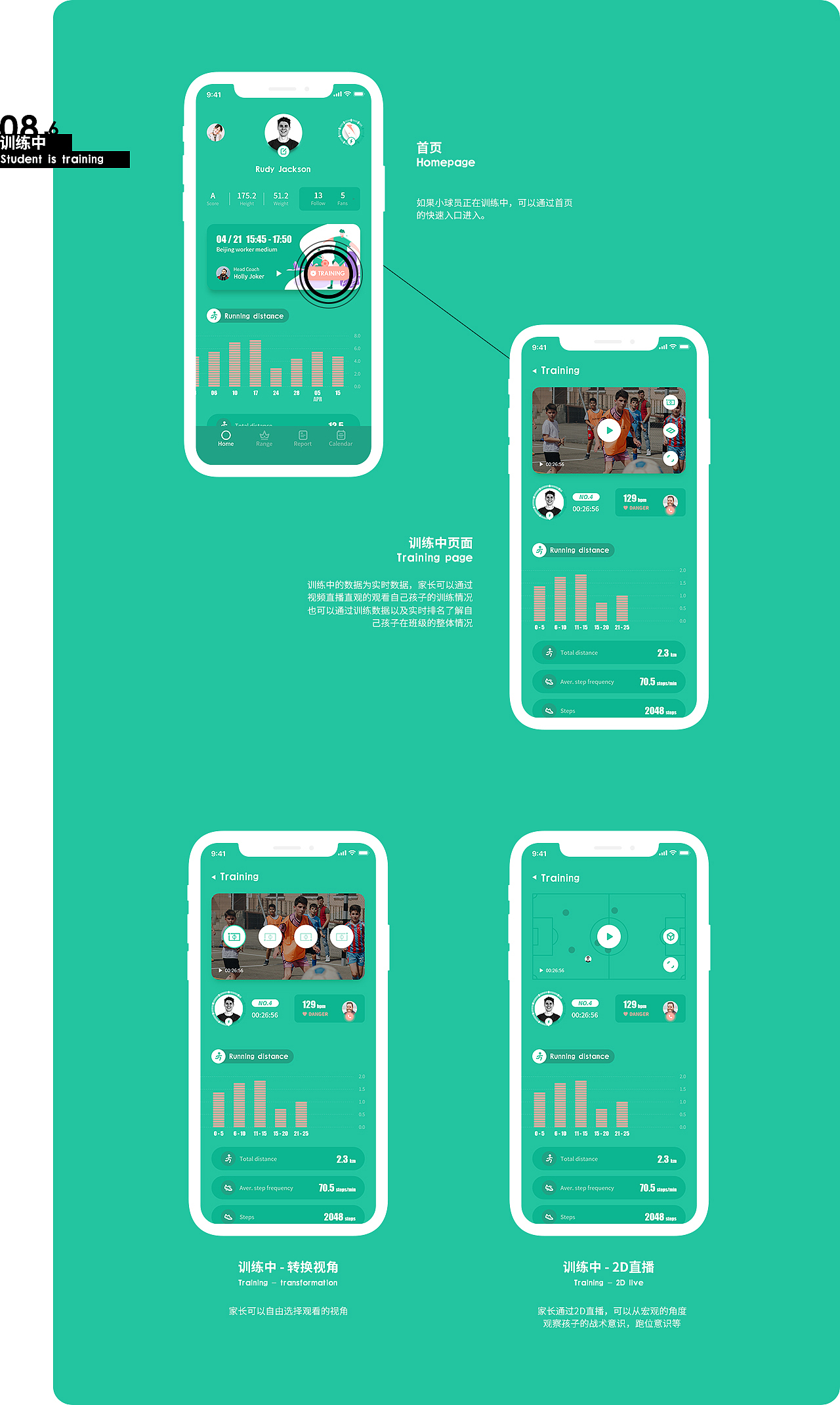 GoGoFootBall 校园足球训练 家长端（图ZMTQ4NzQ3NDA0） - APP界面 - 站酷设计师孙六儿原创素材 - 站酷ZCOOL