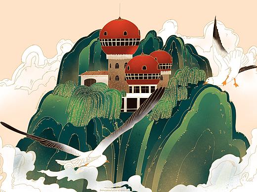 青岛信号山公园插画习作