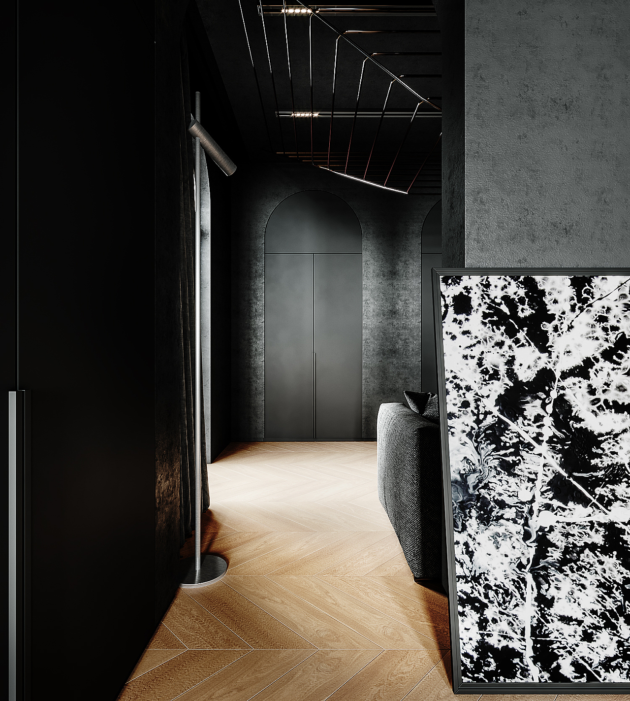 高级黑公寓效果图