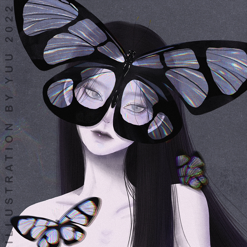 蝴蝶少女🦋（图ZMzIzMTI1MzYw） - 艺术插画 - 站酷设计师Yuu鱼原创素材 - 站酷ZCOOL