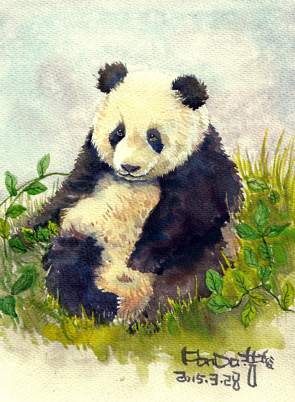 水彩熊猫~|插画|插画习作|panda浩俊 - 原创作品 - 站酷 (zcool)