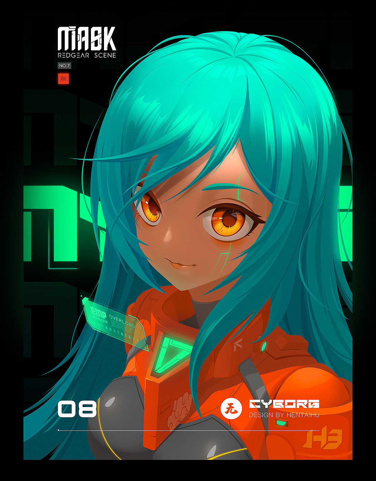赛博朋克插画 - CYBERPUNKMASK Ⅲ - Cyborg（图ZMjU5OTcwOTU2） - 创作习作 - 站酷设计师通天湖原创素材 - 站酷ZCOOL
