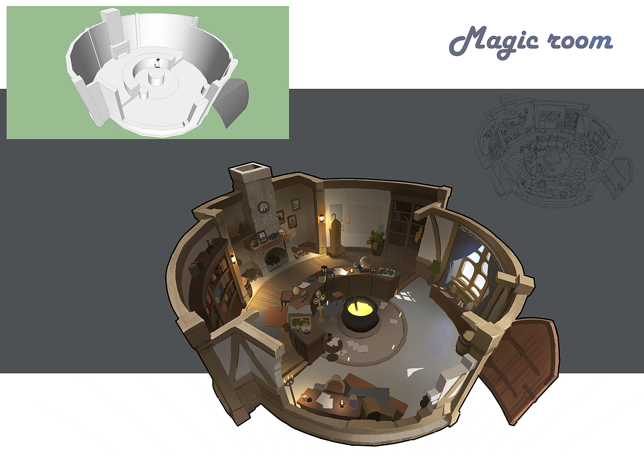 洛克猴室内设计课范《magic room》（图ZMTM0ODExNTg4） - 游戏原画 - 站酷设计师艺数绘CG原创素材 - 站酷ZCOOL
