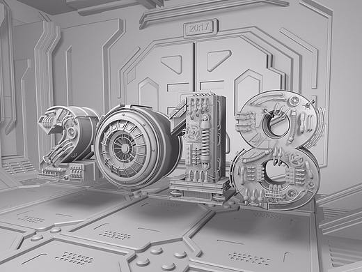 2018C4D机械字体