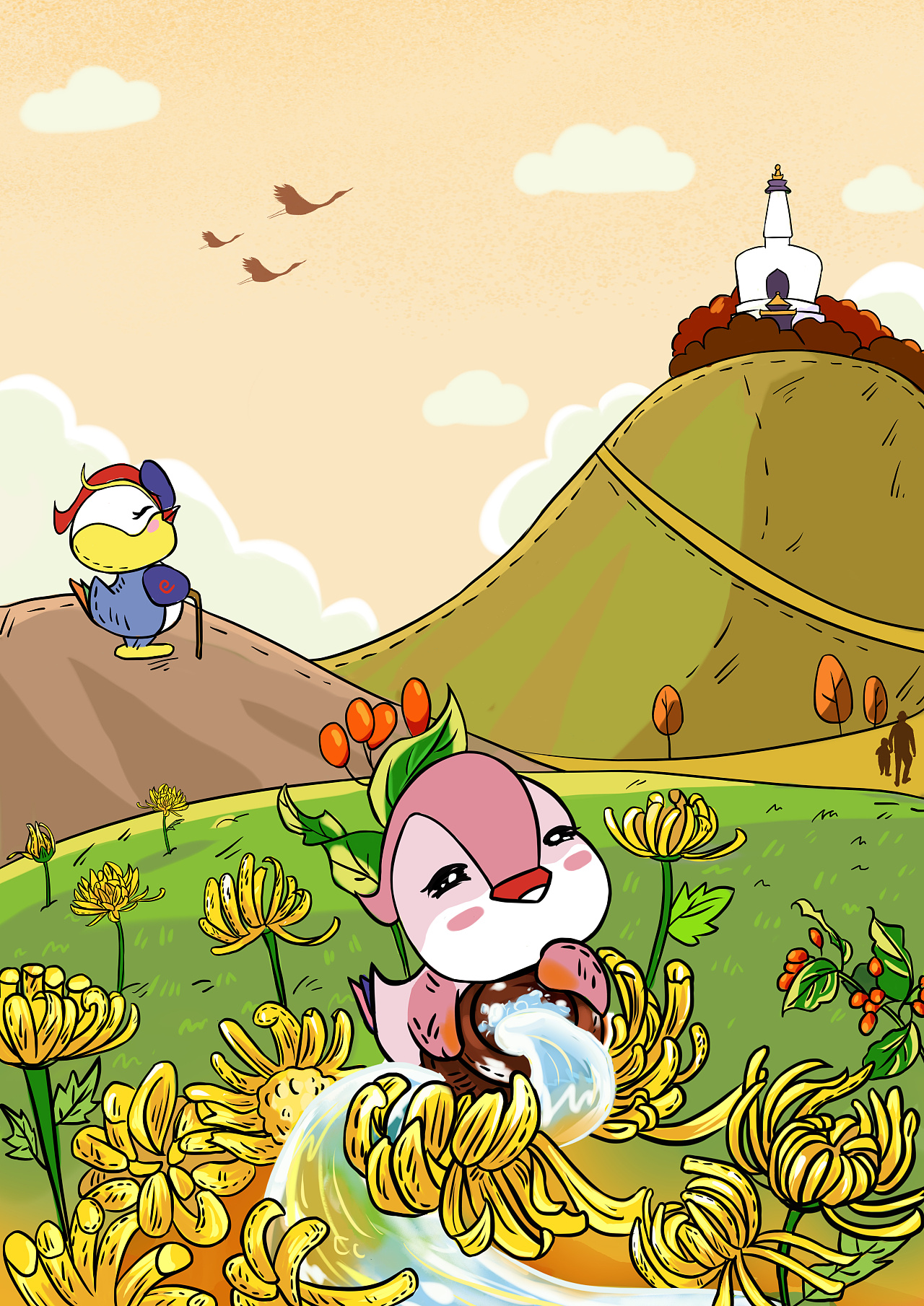 北海公园节气插画