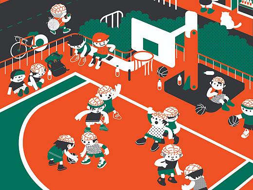 我的脑子里只有篮球！basketball-brain-IP插画创作