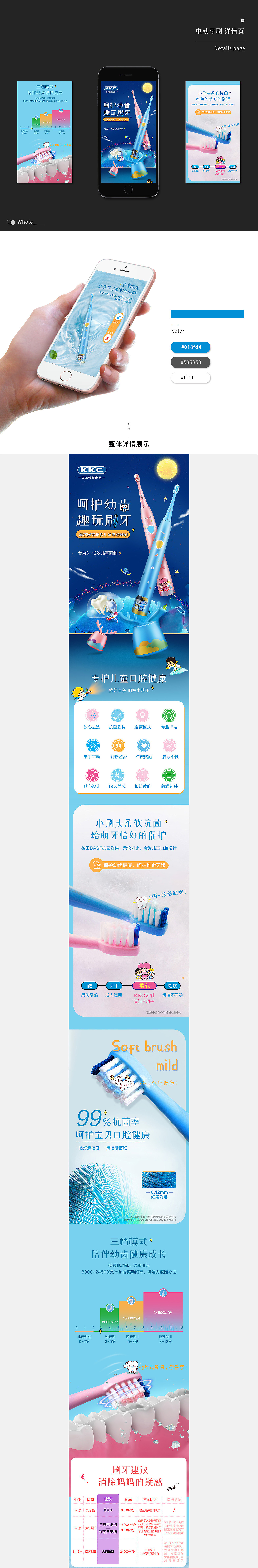 儿童电动牙刷详情页（图ZMTg0NDU4MDEy） - 电商 - 站酷设计师啊天涯原创素材 - 站酷ZCOOL