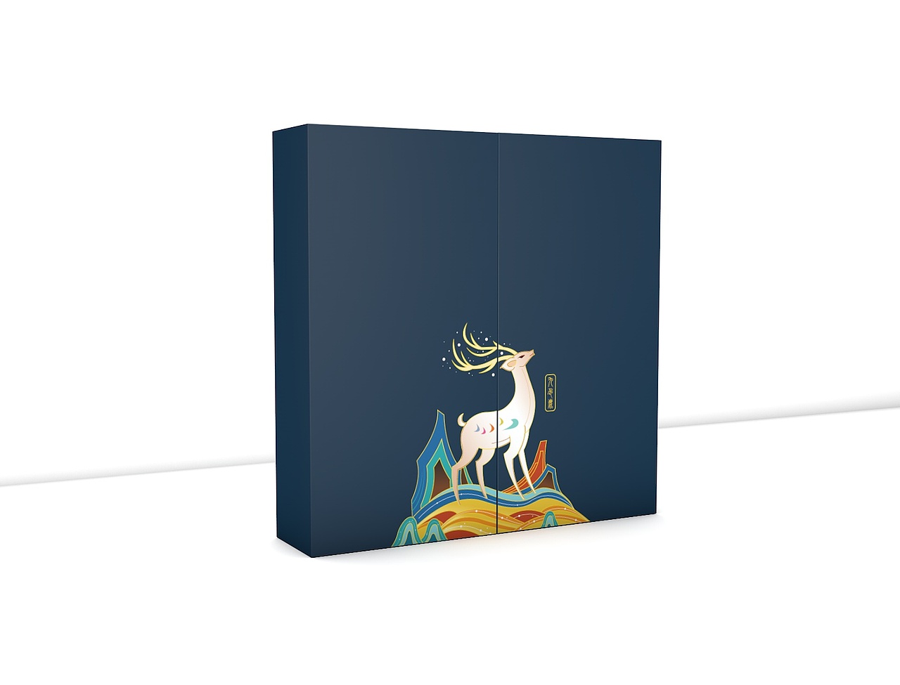 九色鹿茶饼包装设计