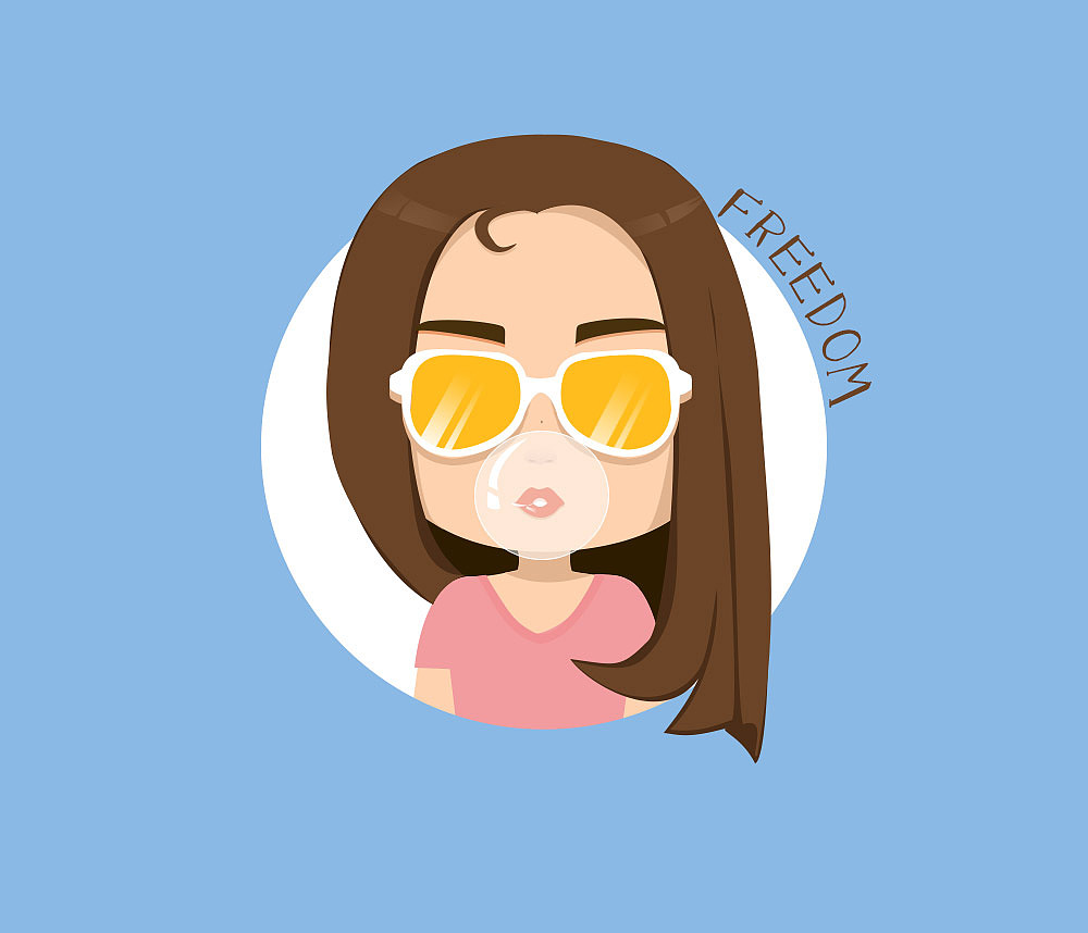 ui矢量头像卡通自拍