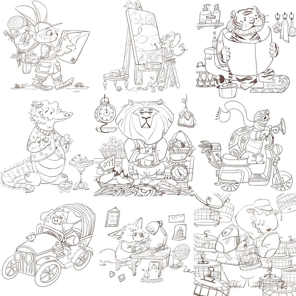 小动物合集（图ZMzM5ODE1ODQw） - 儿童插画 - 站酷设计师咕咚咕噜原创素材 - 站酷ZCOOL