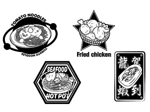 美食潮流矢量插画
