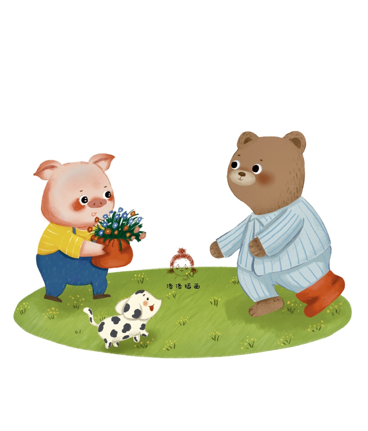 儿童插画小猪合集