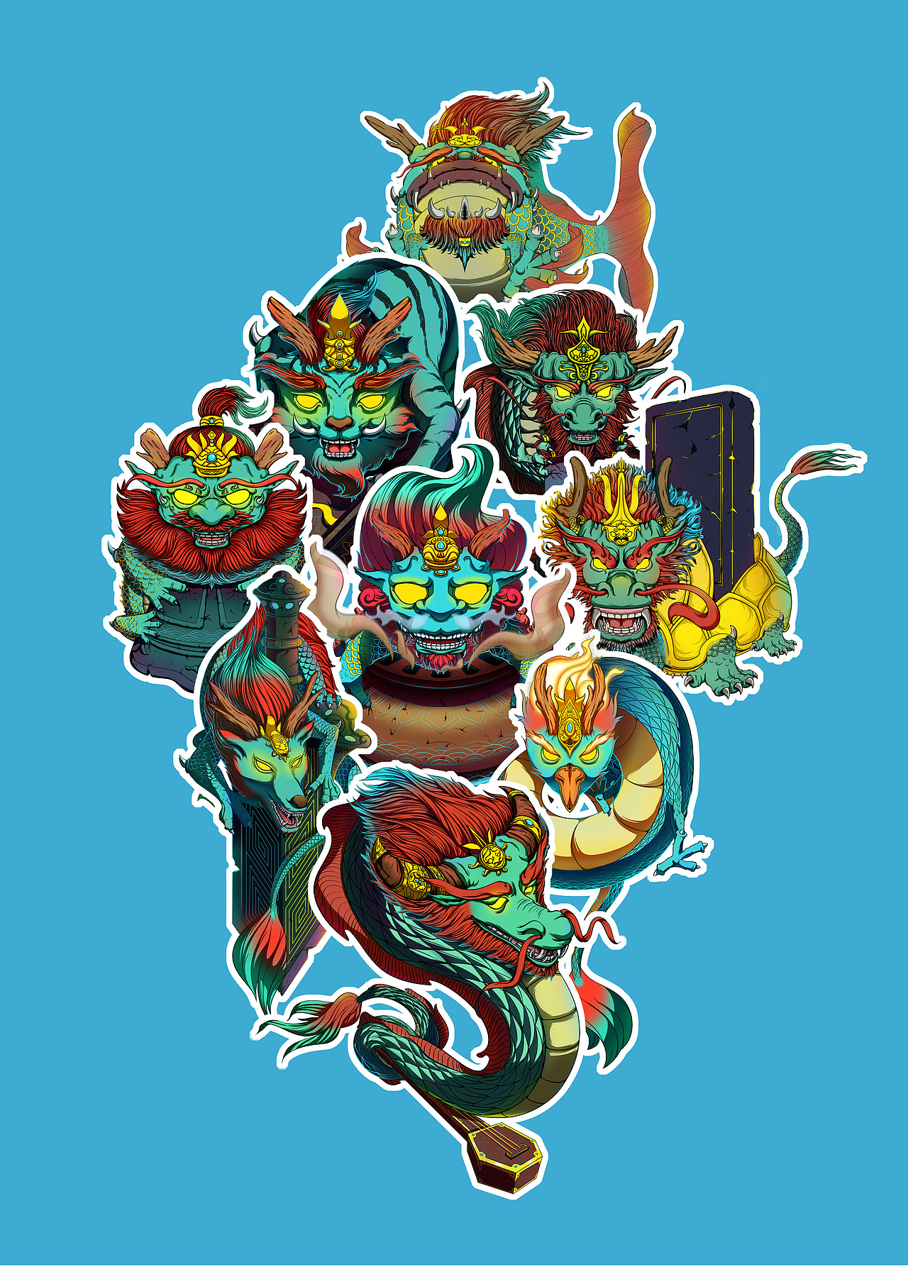 龙生九子（图ZMjc0OTcxODMy） - 创作习作 - 站酷设计师黎舟閌原创素材 - 站酷ZCOOL