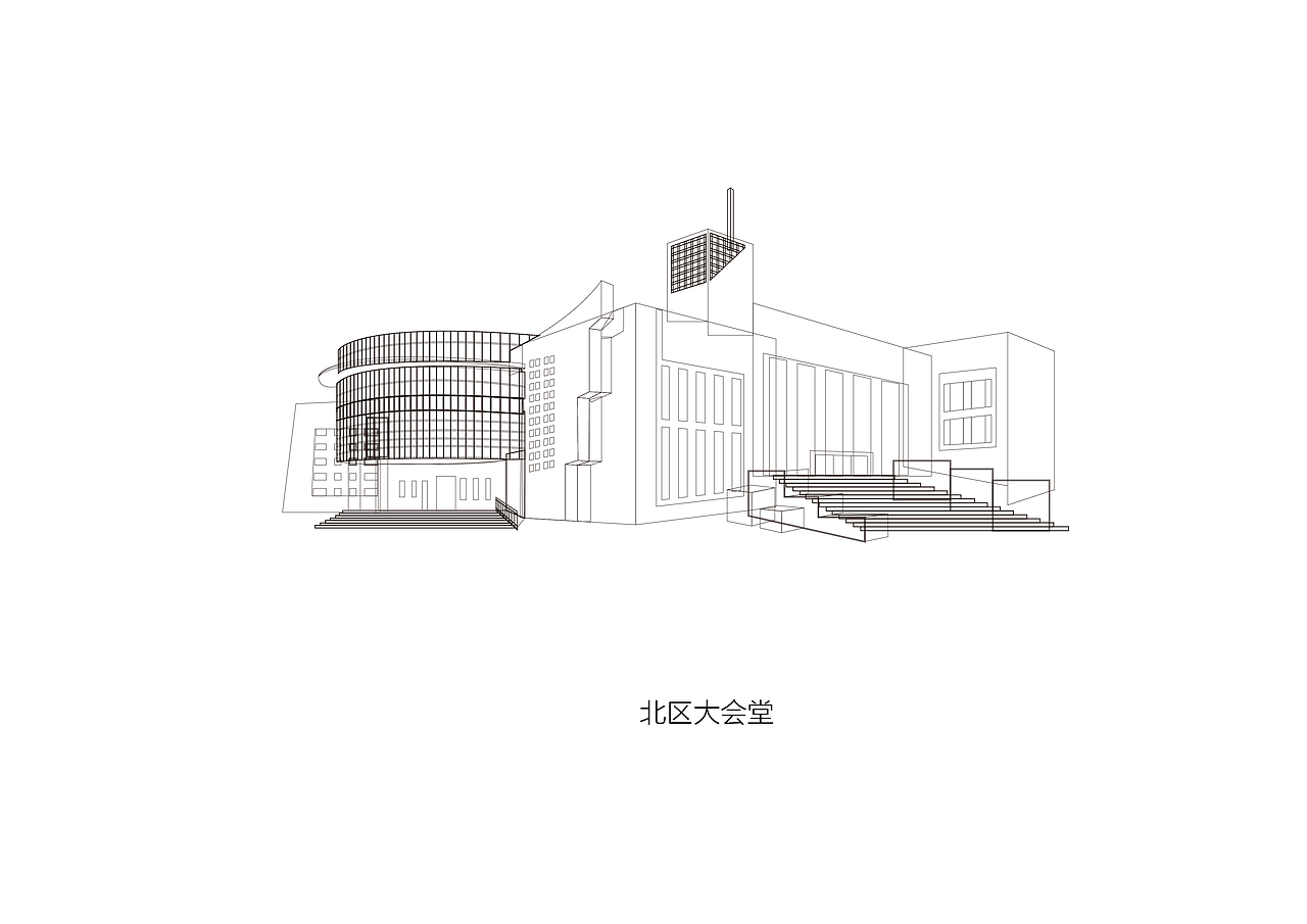 石河子大学建筑剪影概括