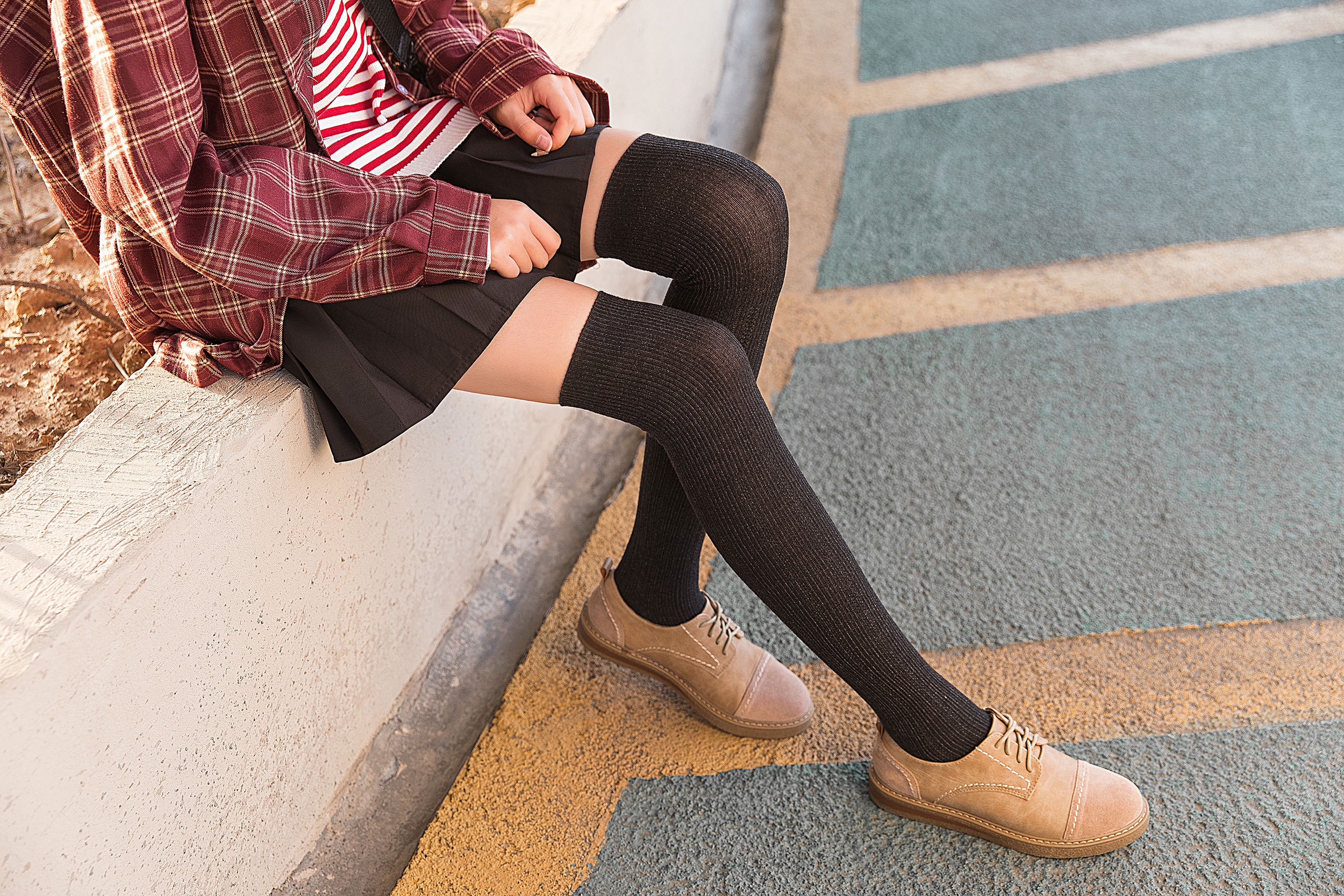 2019秋冬款日系过膝袜女袜长筒袜街拍