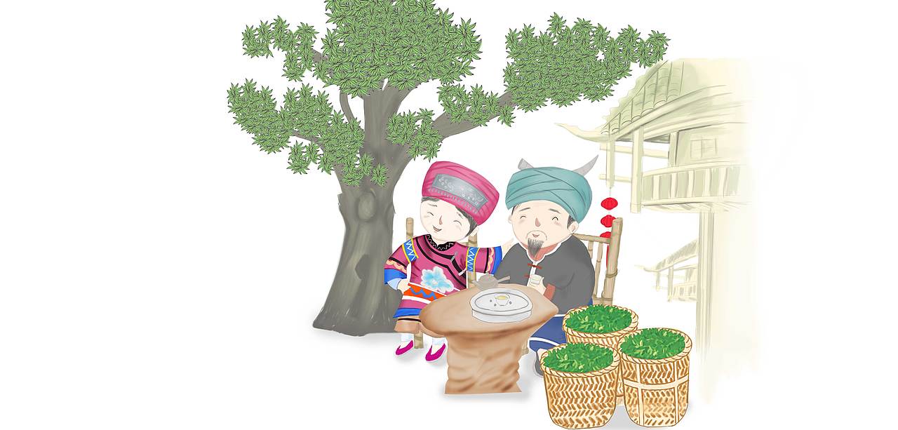 土家族 杜仲茶（圖ZMTM2MDkxOTk2） - 商業(yè)插畫 - 站酷設計師暮安原創(chuàng)素材 - 站酷ZCOOL