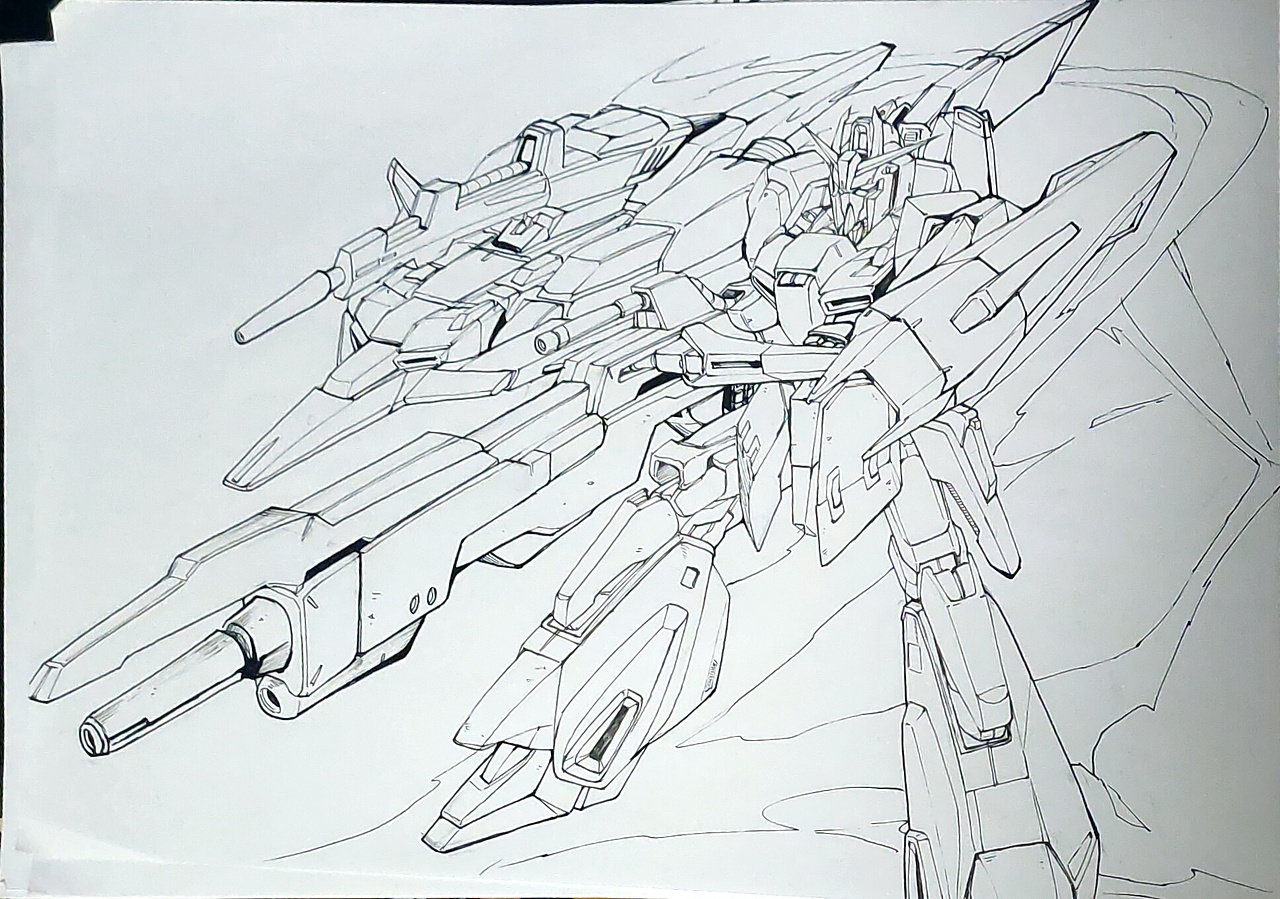 高达试作机1号ez-8手绘原创五行合体机器人之土假面骑士max动漫z4