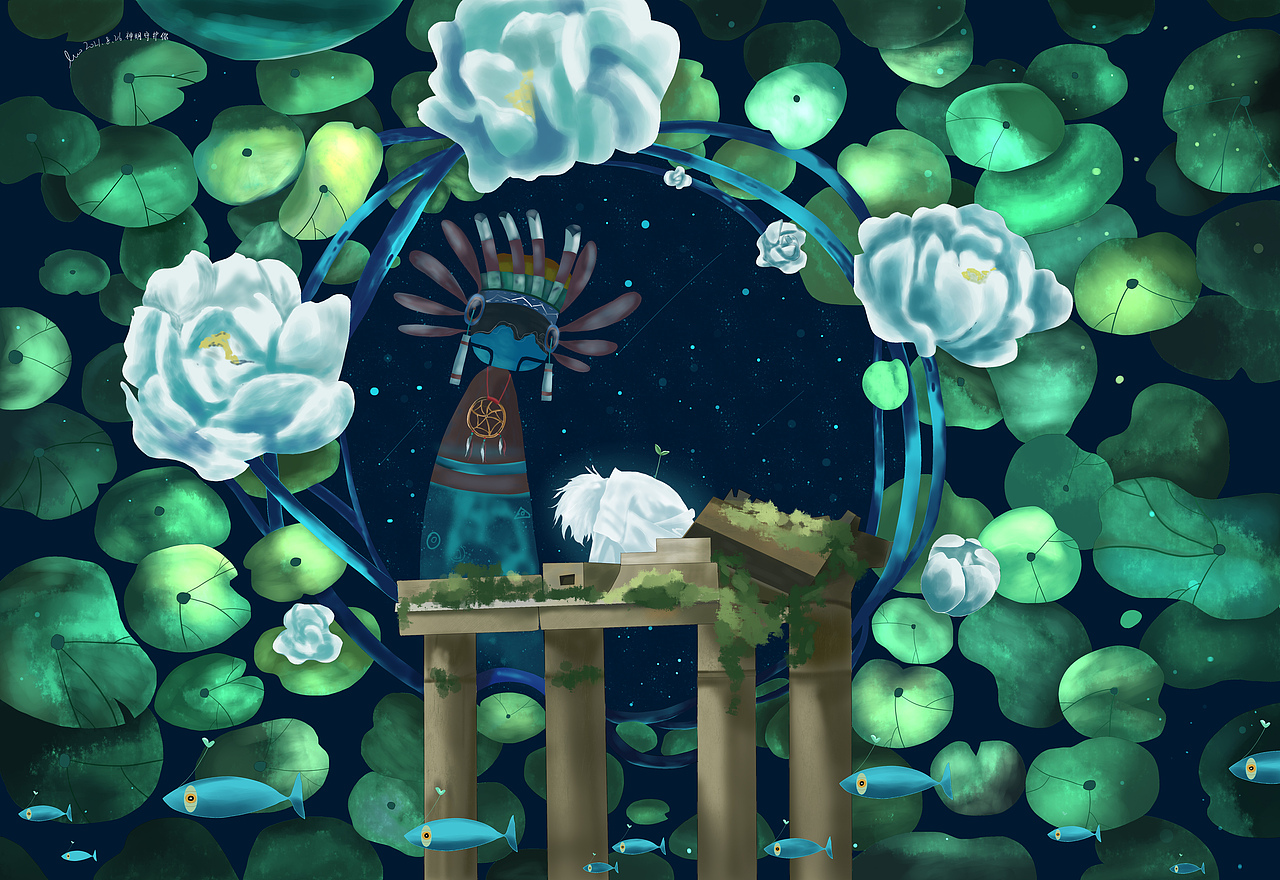 神明守护你-手绘板第二次临摹