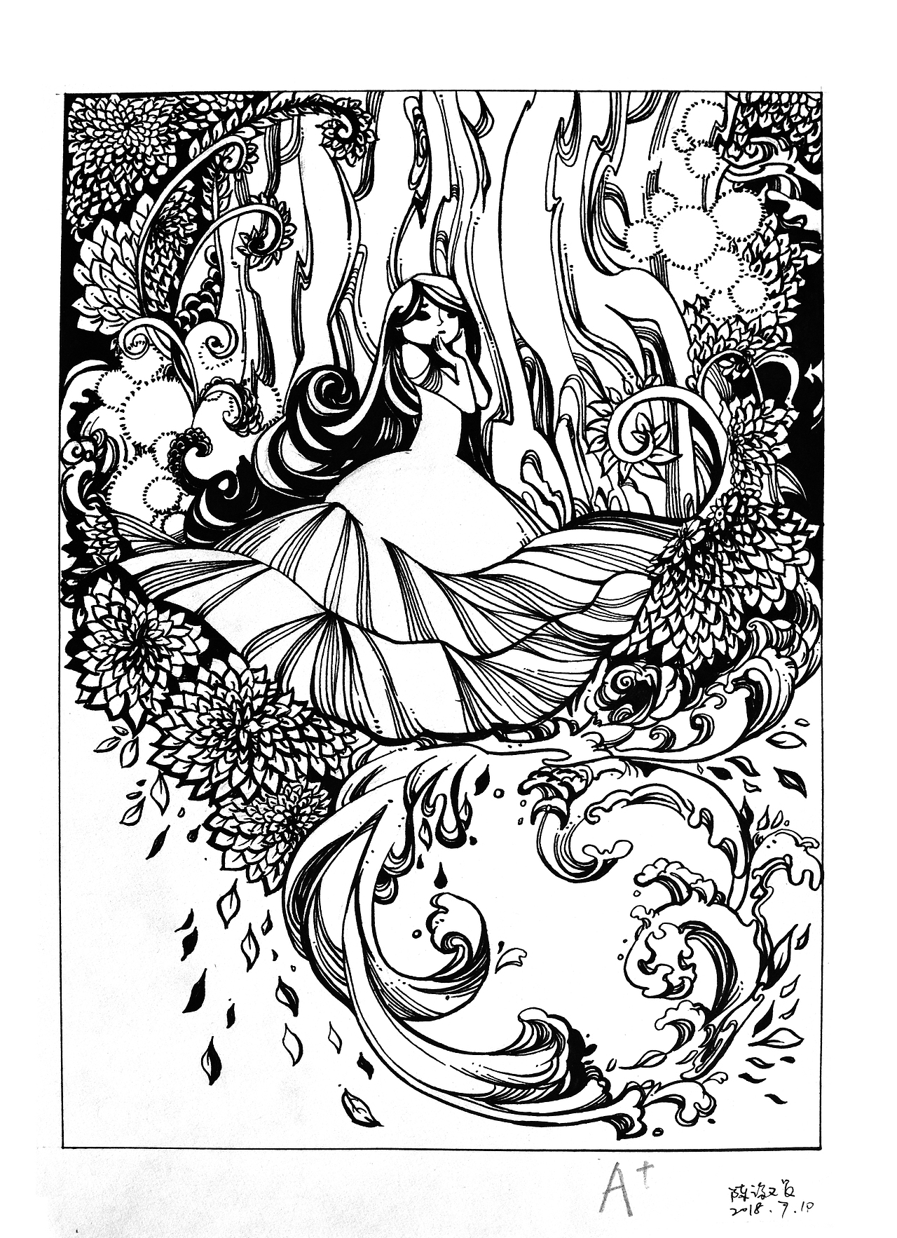 视觉传达设计手绘作品黑白装饰画手绘作品海报手绘作品