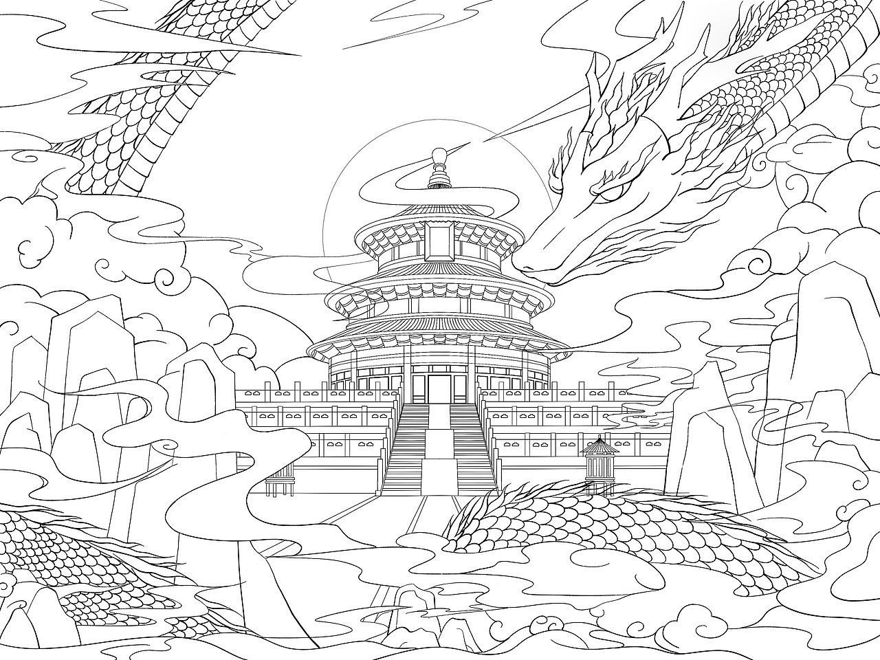 天坛（图ZMjc0MjQ2NDEy） - 商业插画 - 站酷设计师苏辰CHEN原创素材 - 站酷ZCOOL