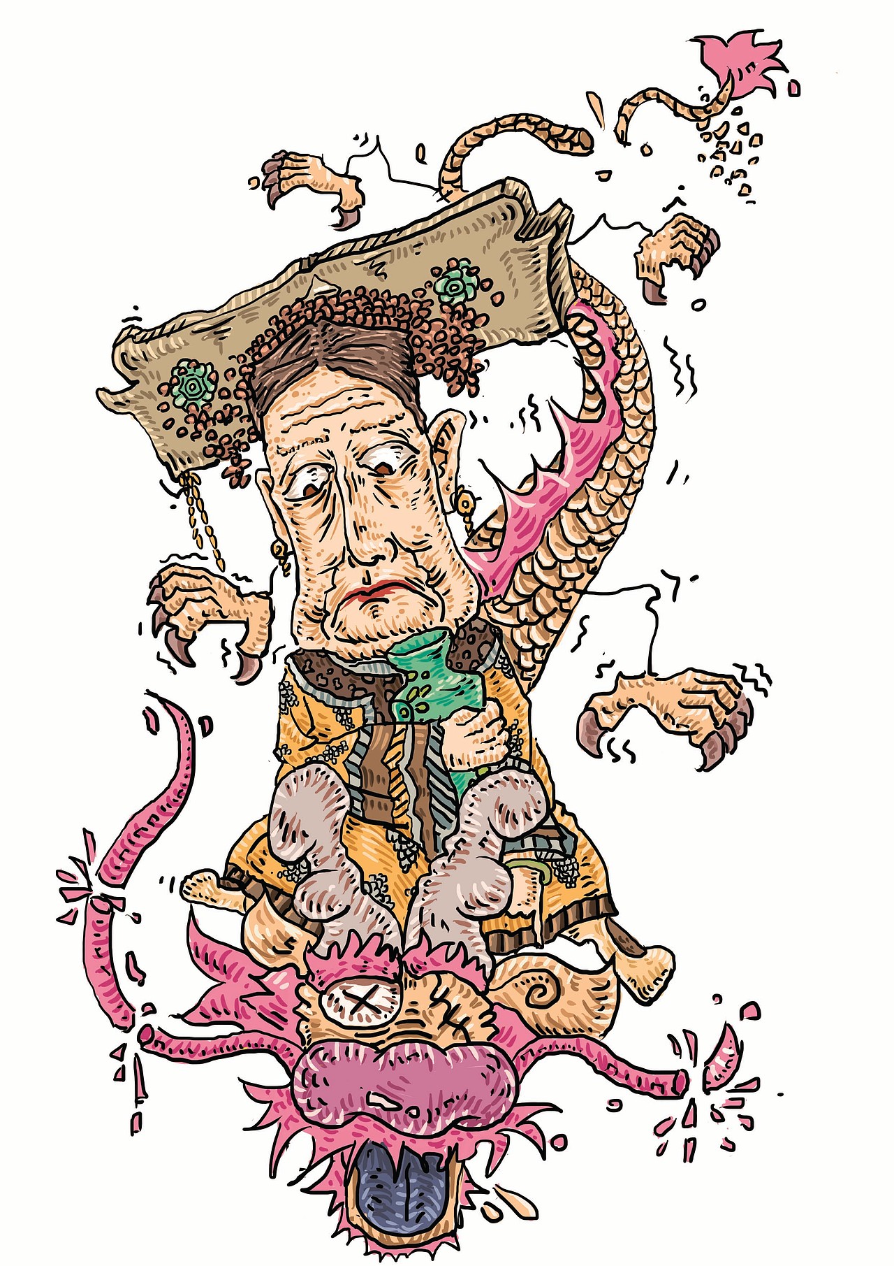 慈禧太后的q版形象 意在说明其压垮了奄奄一息的清朝