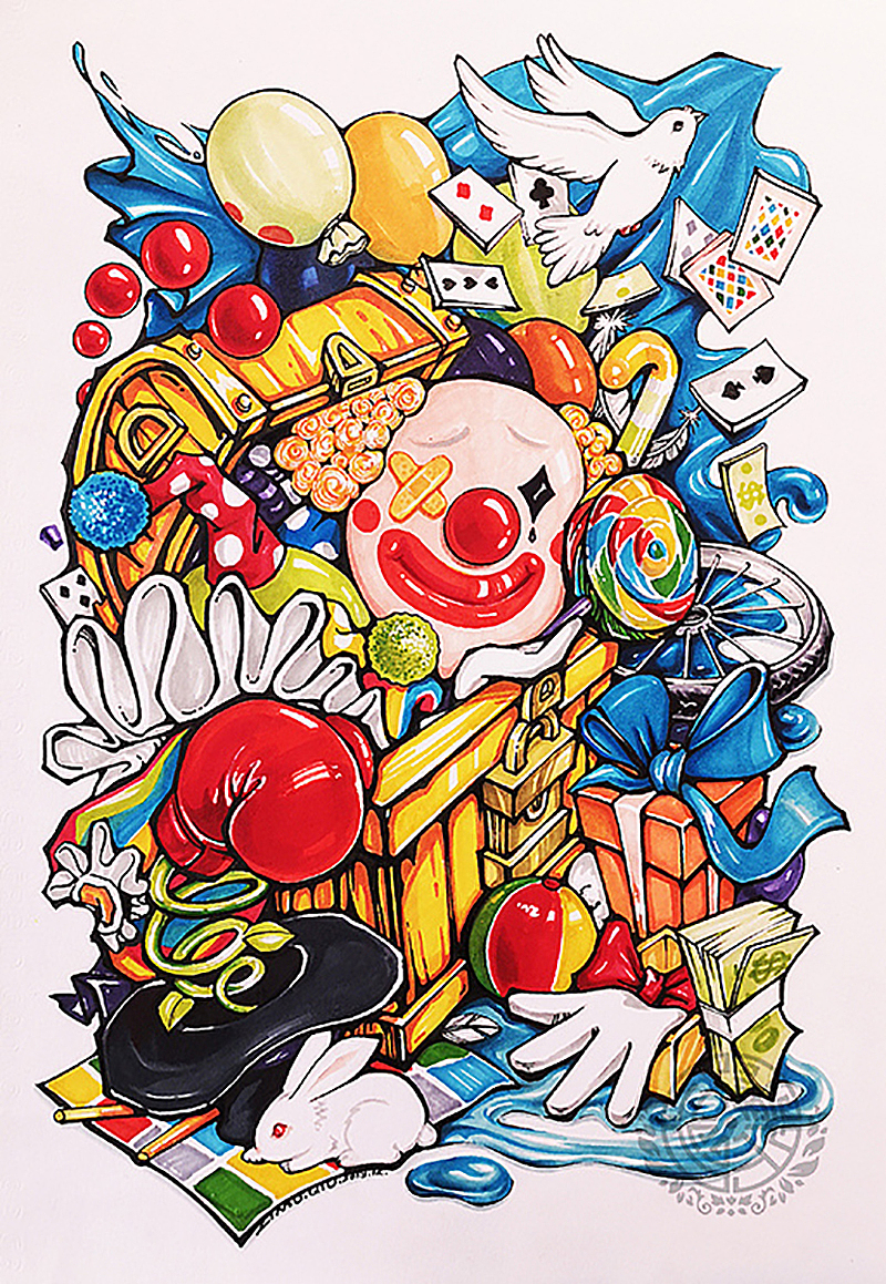 是目前为止难得的一张较为完整的马克笔插画(算是吧),拿到这个题目时