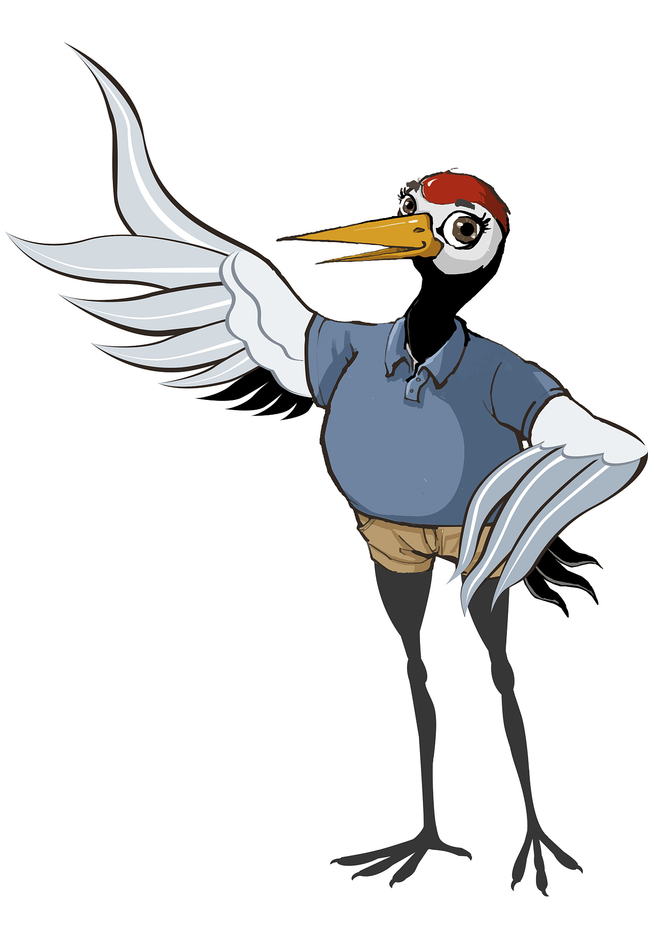 仙鹤爸爸 卡通临摹稿