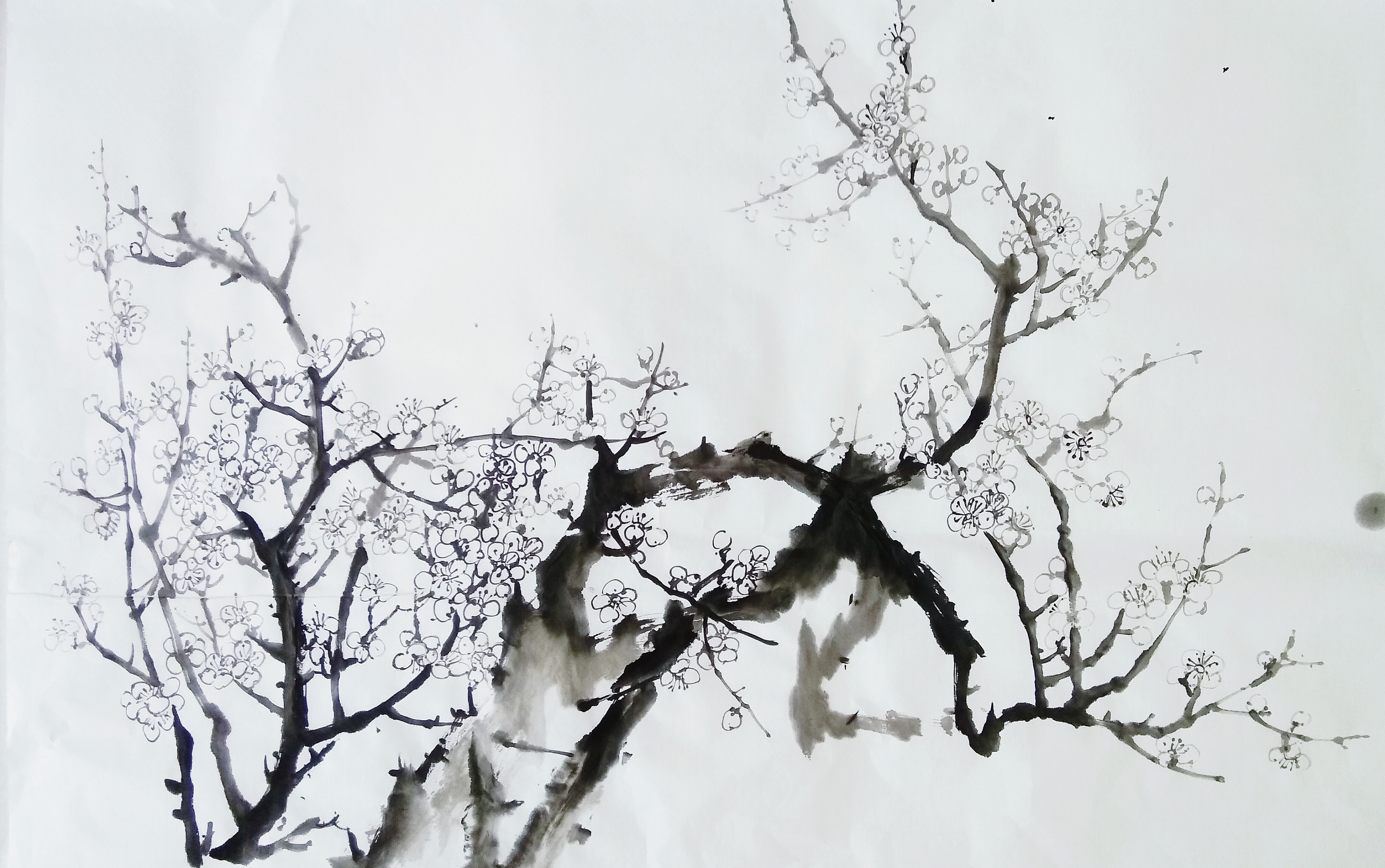 那些笔墨晕染下的点点小花