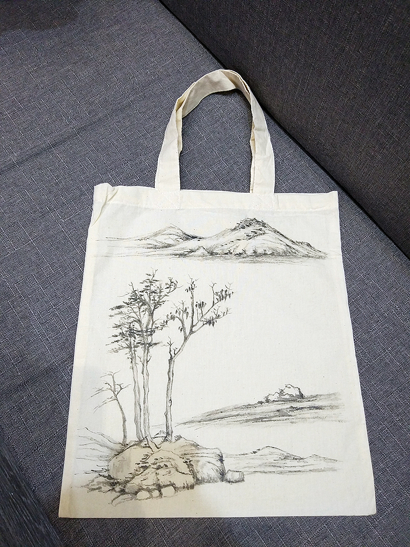 纯手绘国画风帆布袋（图ZMTc0MDg0MDE2） - 其他手工艺 - 站酷设计师杜子空原创素材 - 站酷ZCOOL